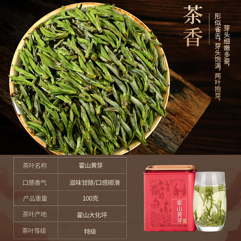 2024新茶霍山黄芽明前头采特级嫩芽黄茶高山原产地春茶散装茶叶