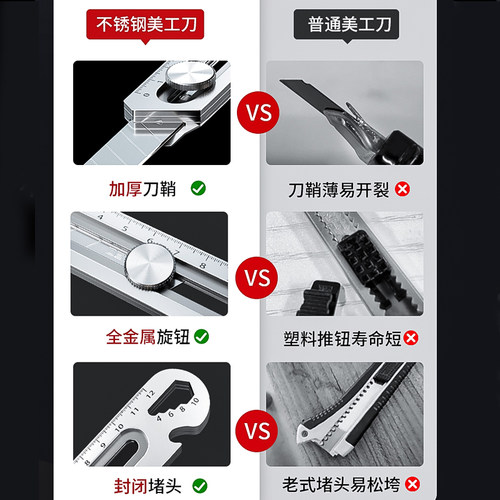 前田美工刀不锈钢壁纸刀架重型全钢加厚耐用多功能大裁纸刀工业级 - 图3