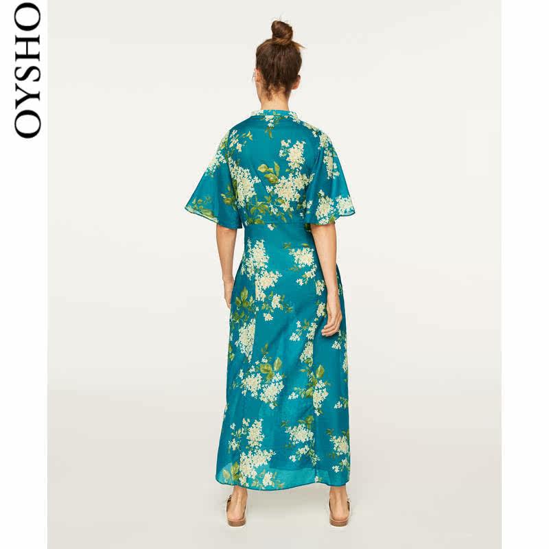 oysho花朵印花纯棉居家睡裙连衣裙 oysho睡裙