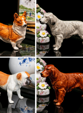 RoyalDoulton道尔顿陶瓷猎犬狗