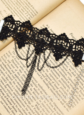 朋克哥特古风蕾丝流苏手链护腕