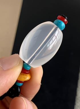 天然冰晶桶珠吊坠路路通水晶项坠