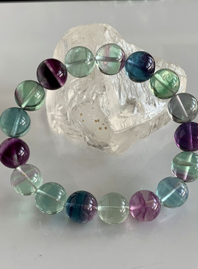 天然彩萤石手链糖果色莹石手串