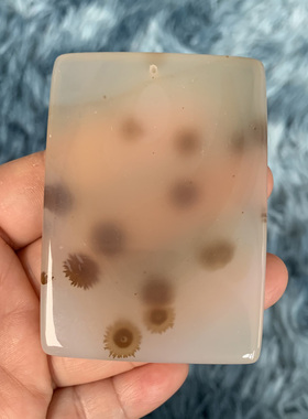 天然水草玛瑙方牌把玩件摆件