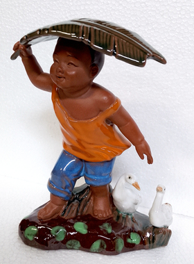 石湾公仔陶瓷造景乡村人物盆景