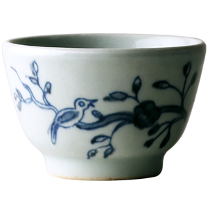 九土日式手工手绘仿古青花瓷茶具铁锈斑喜字品茗杯茶杯功夫小杯盏