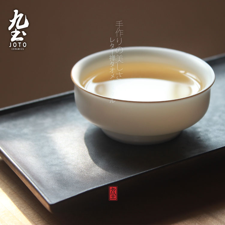 九土干泡壶承粗陶家用功夫茶盘日式风格茶道黑色简约干泡长小茶盘