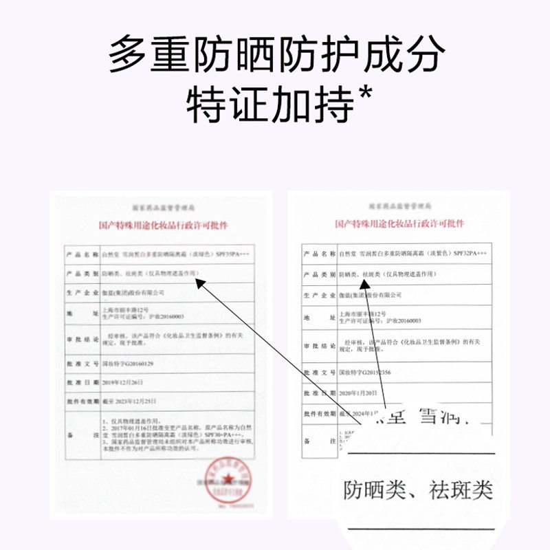 自然堂隔离霜紫色提亮肤色素颜防晒美白遮瑕三合一化妆品官方正品