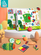 Childrens art creative activity suit hand finger painting painted painting enlightenment Early teaching toy Good-hungry caterpillar joint