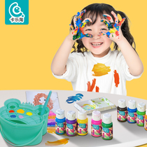 Children washable watercolor paint suit diy drawing painted water pink baby finger painted nursery graffiti