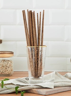 实木筷子无漆无蜡升级款家用套装5双/赠品