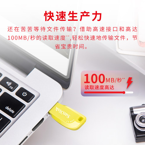 Sandisk闪迪U盘32G/64G/128G高速USB3.2闪存盘CZ410 - 图0