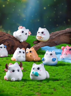 微景观简约创意可爱十生星座猫猫萌粒公仔园艺造景 DIY装饰品配件