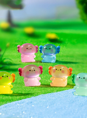 跨境外贸微景观创意夜光胖胖六角龙公仔 DIY装饰品迷你树脂小摆件