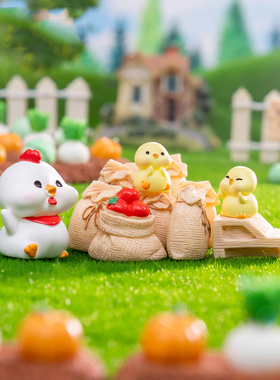 苔藓微景观创意可爱小鸡的菜园农场 DIY装饰品苔藓园艺造景小摆件