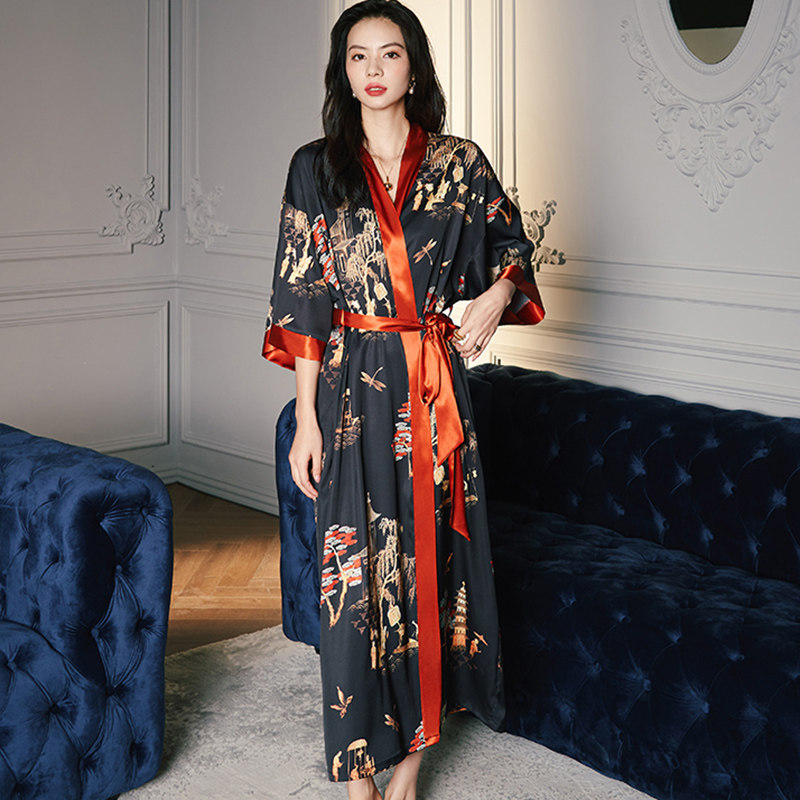 女士睡袍冰丝性感高级新款感晨袍 迅尔美睡袍/浴袍