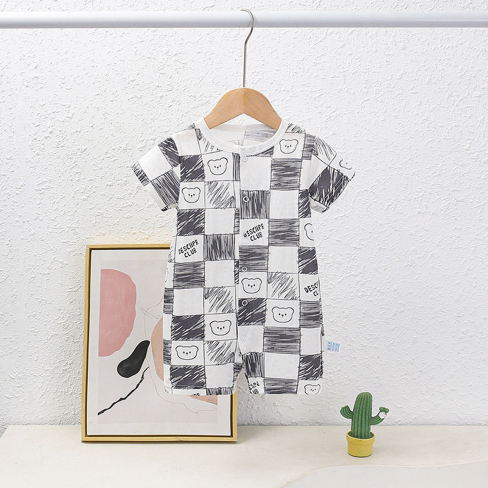 婴儿夏季连体衣短袖男女宝宝竹纤维薄款爬服空调服新生儿夏天睡衣,淘宝优惠券,粉丝福利购,淘宝优惠卷