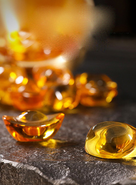 黄色水晶元宝摆件乔迁新居装饰品