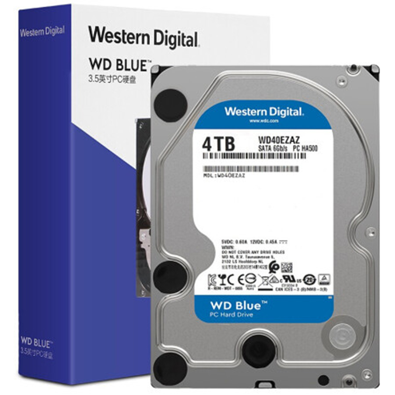 WD/西部数据 WD40EZAZ蓝盘 4TB SATA6Gb/s 256MB 台式机械硬盘 - 图1