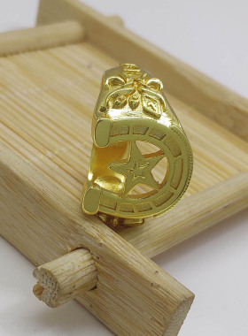 JOJO的奇妙冒险戒指 飙马野郎SBR乔尼杰洛主题戒指 金色马蹄戒指