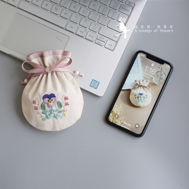 Embroidery DIY handmade material bag storage bag flower delivery