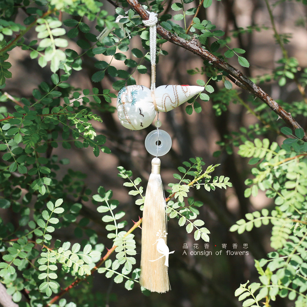 花寄 刺绣diy手工材料包葫芦香囊流苏香包平安车挂件端午节礼物