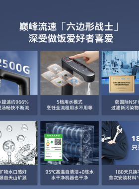 飞利浦加热净饮机2500G家用大通量即热矿泉pfas净水器U24pro max