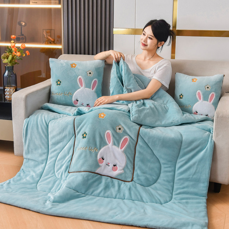 加厚抱枕被子两用二合一牛奶绒空调毯枕头多功能午睡办公室汽车载,淘宝优惠券,粉丝福利购,淘宝优惠卷