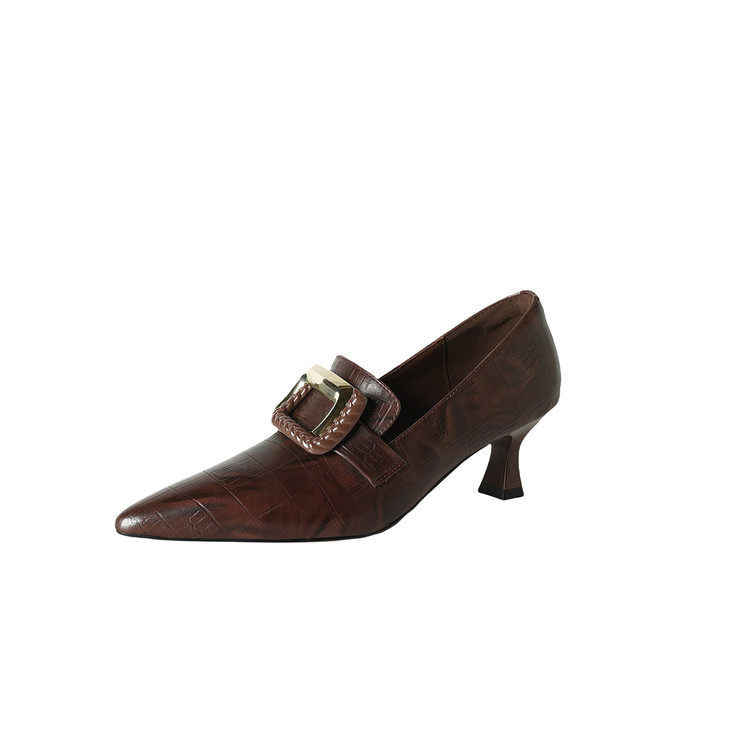 复古细高跟单鞋女士中口鞋方扣牛皮女鞋子2026春秋新款真皮鞋子40,淘宝优惠券,粉丝福利购,淘宝优惠卷