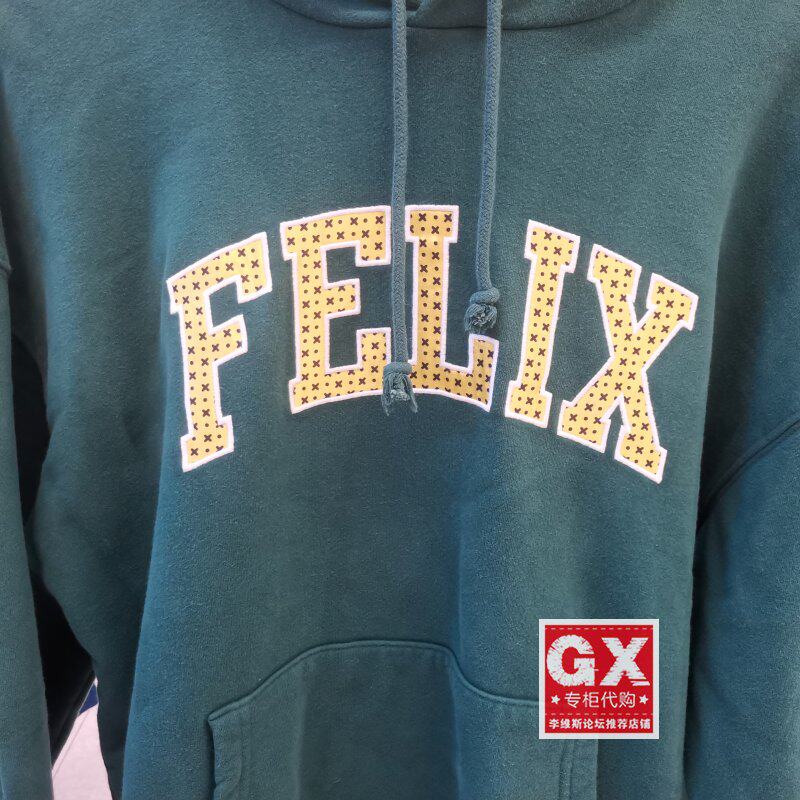 正品Levis李维斯A1246-0001 男刺绣绿色菲力猫套头休闲连帽卫衣 - 图1