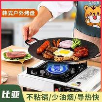 Outdoor Grill Pan Home Han Style Cassette Stove Grill Pan Iron Plate Barbecue Grill Pan Medical Stone Frying Pan Camping Stove