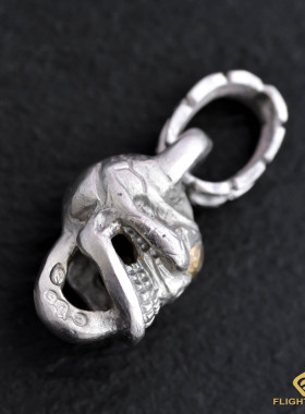 高山隆金眼骷髅头手工银饰吊坠