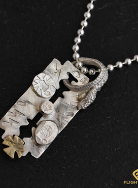 高山隆stoplight銀蛇银刀片银骷髅鹰标十字点金项链吊坠男女手工