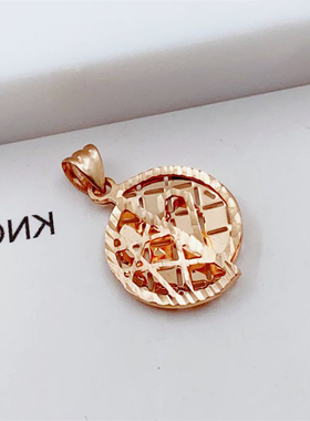 俄罗斯585紫金女款几何吊坠设计感精致小众时尚简约ins礼物高级感