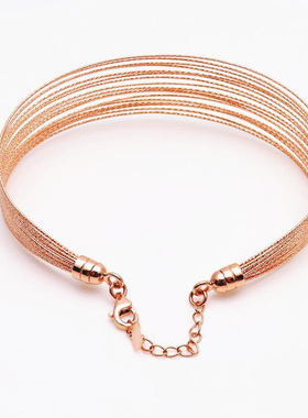 俄罗斯镀玫瑰金手饰豪华镂空手镯女经典简约气质优雅时尚潮流个性