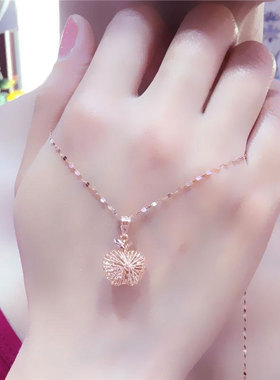 俄罗斯585紫金拉丝苹果吊坠时尚甜美精致镀14K女项链经典气质礼物