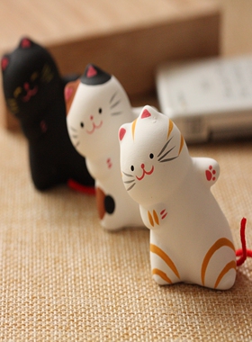 日本陶制招财猫小兔子摆件礼物
