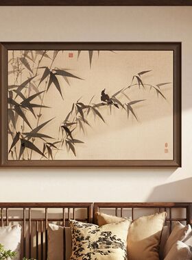 宋代美学见山电表箱背后有靠山客厅配电箱挂画高级水墨山水遮挡画