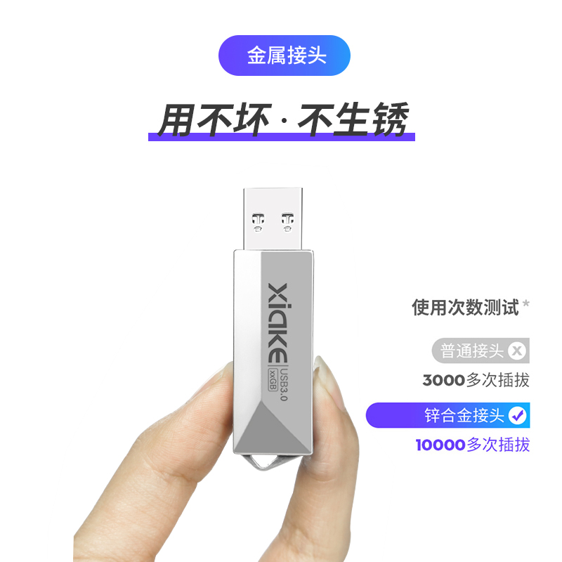 【官方正版】夏科u盘32g金属高速usb3.0定制刻字个性创意移动可爱∪盘女学生电脑两用正品迷你大容量优盘 - 图2