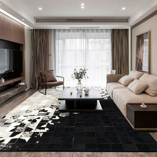 Spliced home sofa bedside blanket cowhide light luxury