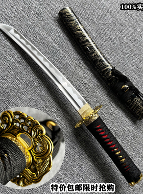 龙泉唐横刀短刀武士刃拔刀剑居合动漫刀剑一体训练影视道具未开刃