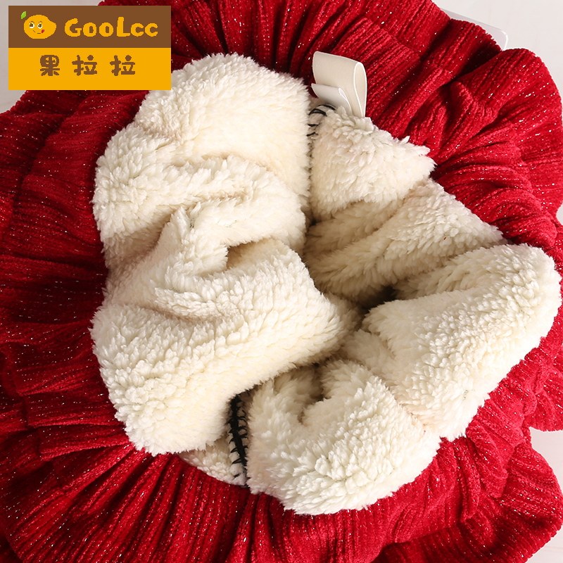 红色过年裤子拜年服女童打底裤儿童女宝宝加绒加厚假两件裙裤冬款,淘宝优惠券,粉丝福利购,淘宝优惠卷