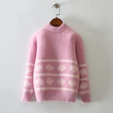 Свитер, бархатный базовый приятный телу детский пуховик для девочек, в западном стиле, коллекция 2022, подходит для подростков, детская одежда