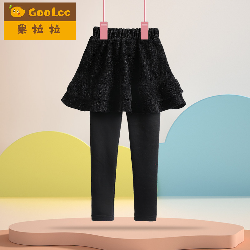 红色过年裤子拜年服女童打底裤儿童女宝宝加绒加厚假两件裙裤冬款,淘宝优惠券,粉丝福利购,淘宝优惠卷