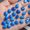 New low-level natural blue phosphorescent oval ring surface bare stone egg surface DIY jewelry accessories inlaid ring earrings