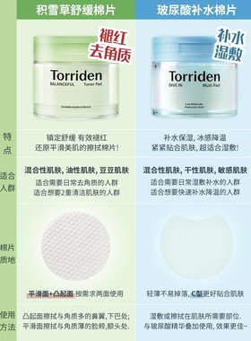 新品#Torriden低分子透明质酸爽肤水棉片补水保湿二次清洁