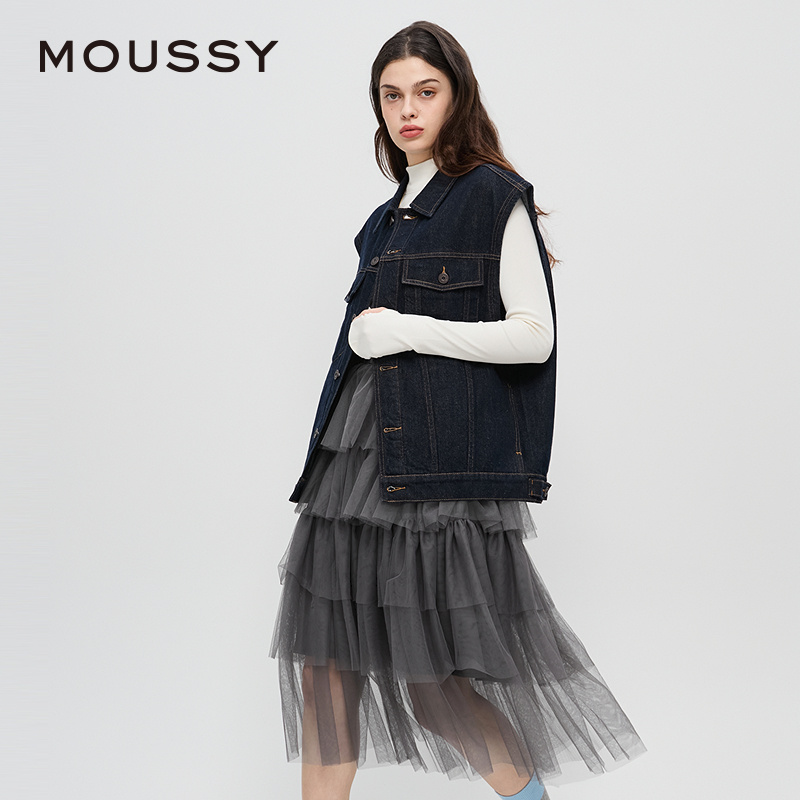 MOUSSY 秋季新品复古优雅重工纱裙A型半身裙女028HAZ30-2621 - 图2