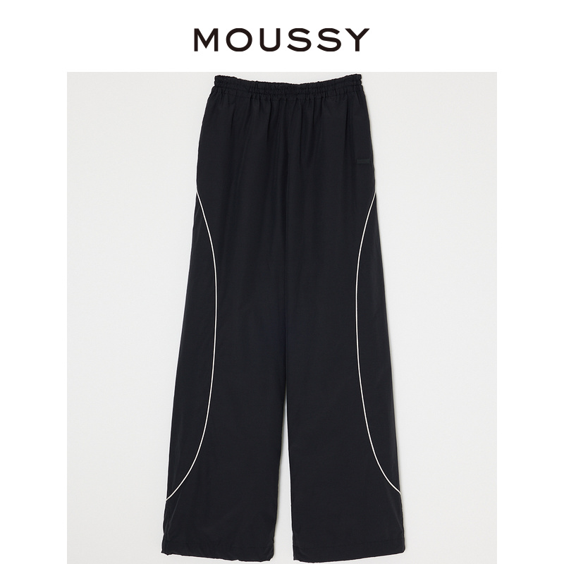 MOUSSY 夏季新品现代感滚边阔腿运动休闲裤女010GAS30-6710 - 图3