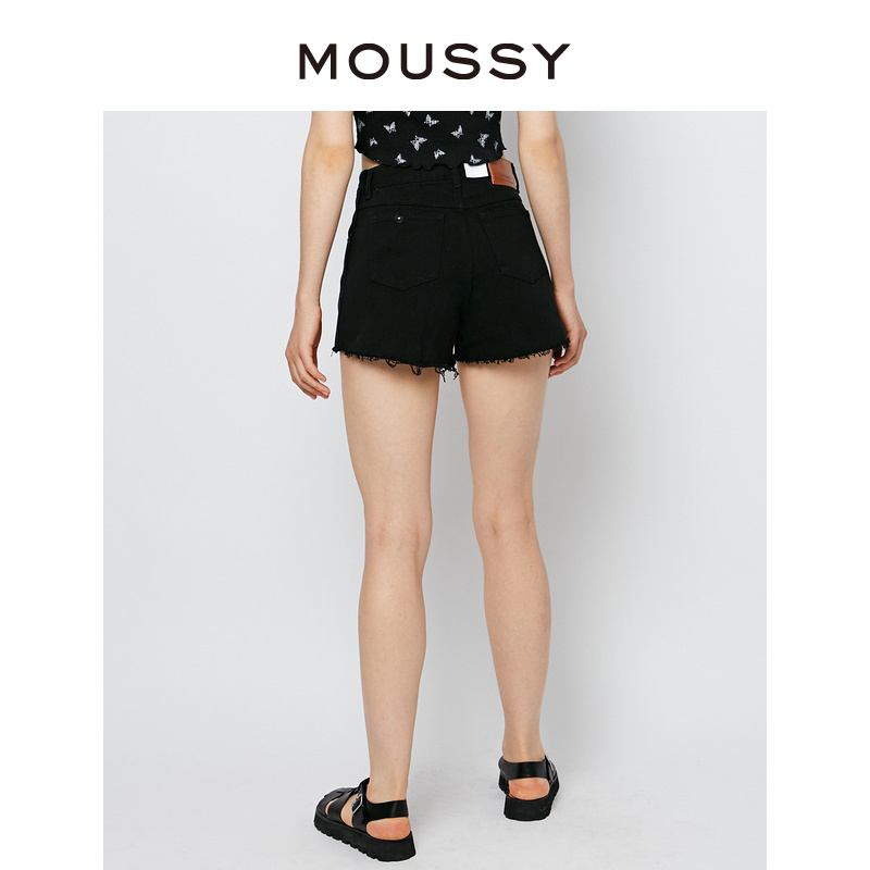 MOUSSY 夏季新品水洗四粒扣磨毛休闲短款牛仔裤C28FAN11-0090 - 图2