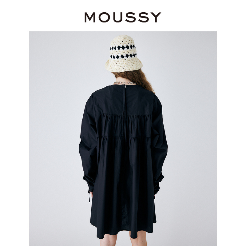 MOUSSY 薄荷曼波风圆领碎花抽褶泡泡袖宽松连衣裙女010GSS30-1630 - 图2